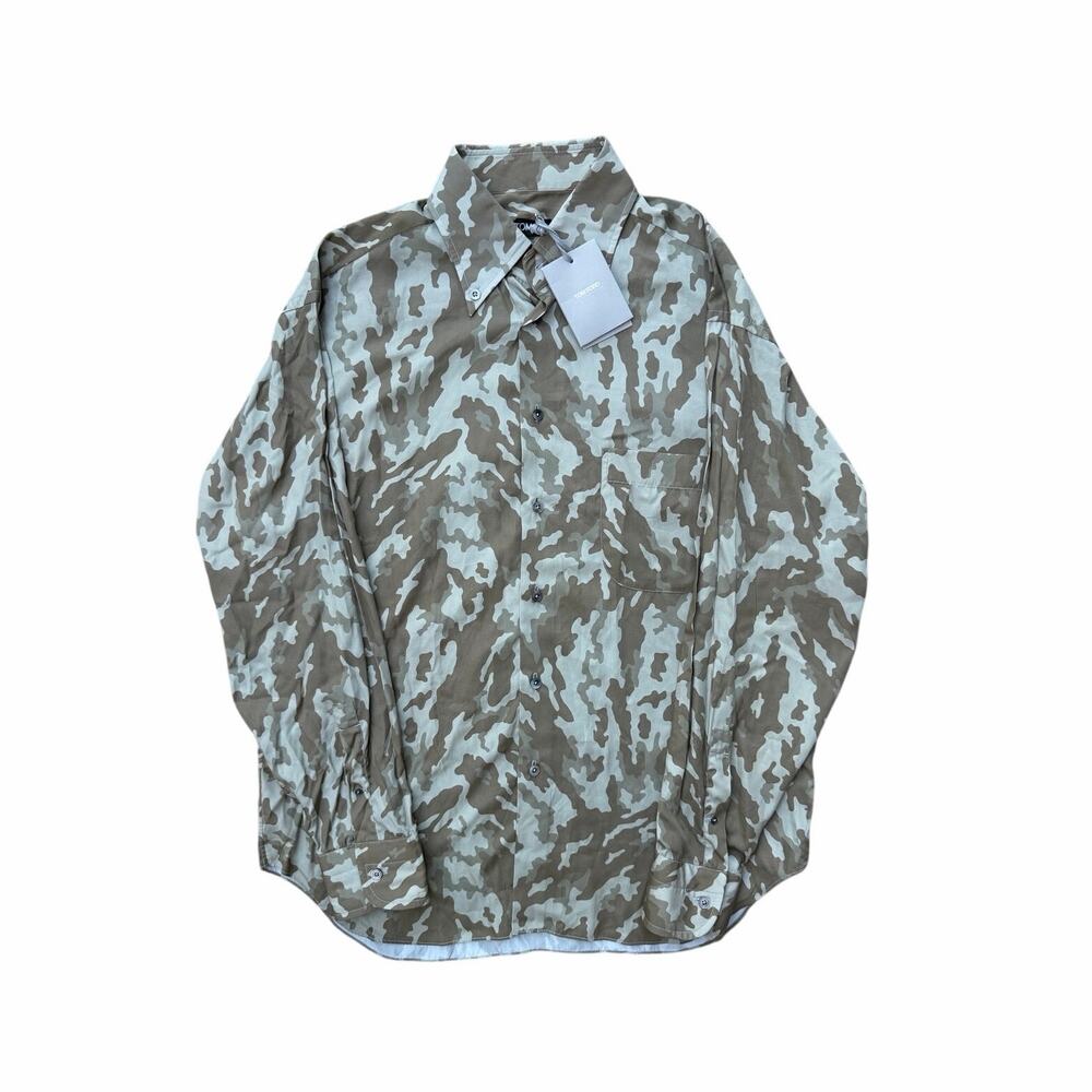 Size XL - Tom Ford Camo Long Sleeve Shirt NEW
